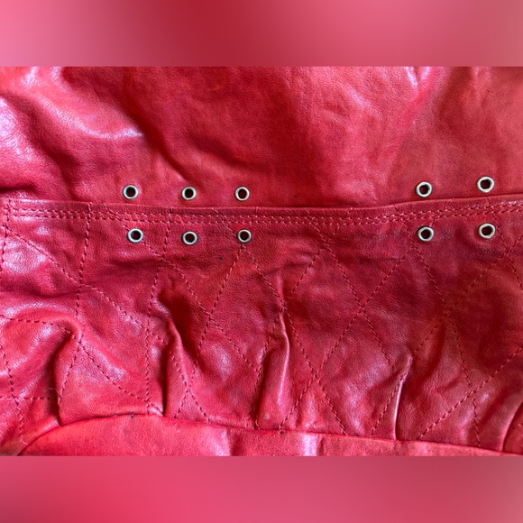 Juicy Couture Distressed Ted Supple Dark Red Leather Bag - Picture 4 of 10